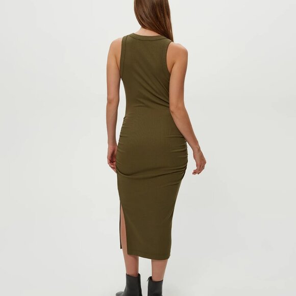 Michael Stars Topiary in Color Wren Ribbed Midi Dress Size Small Like New - Picture 2 of 2